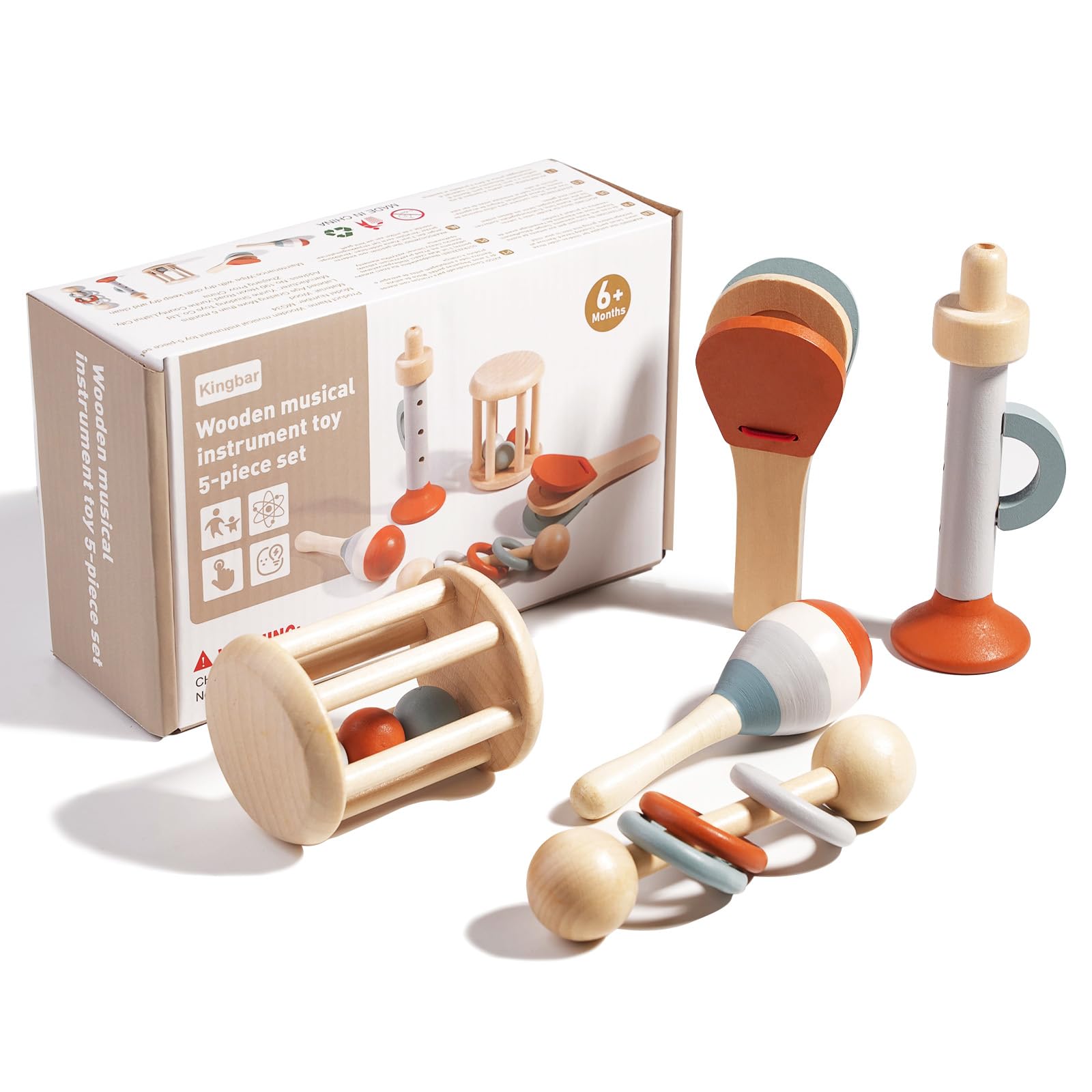 Wooden Musical Instruments Toy 5 Pieces Set